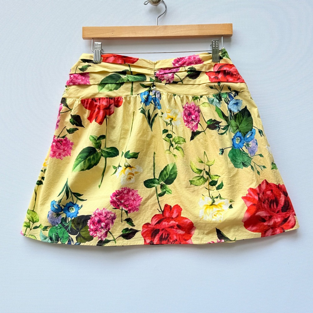 Express Mini Skirt Womens 4 Floral Print Yellow Red Blue Pink Skater Cottagecore